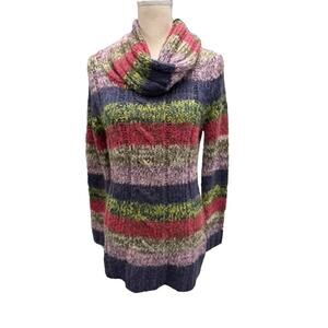 "NEW DIRECTION",Colorful, Size M , Soft‎ and Fuzzy ,MOHAIR?,Cowl Neck Sweater